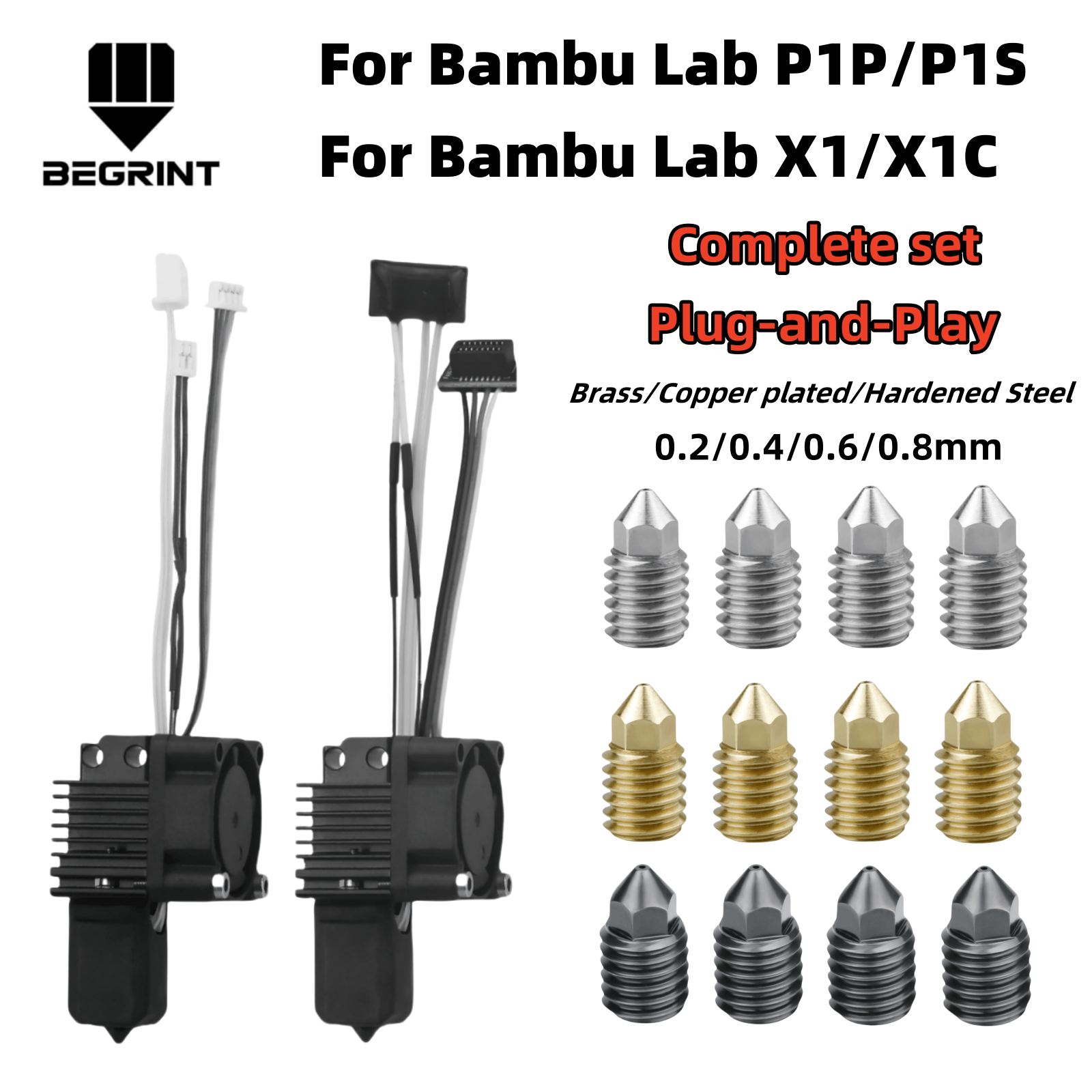 For Bambu Lab X1C P1P P1S Comp - огляд і ціна Hotend 0.4Mm